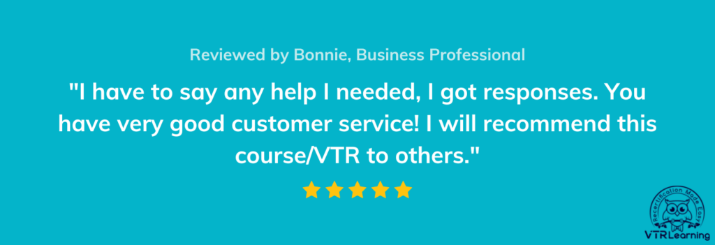 Quote about VTR Learning's good customer support
