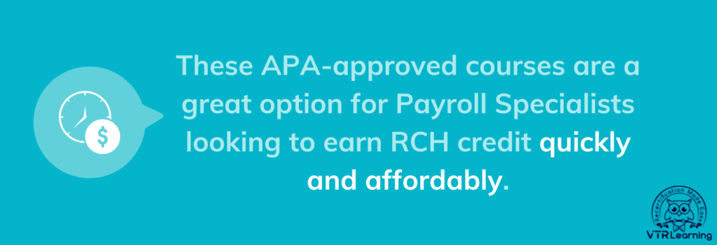 Quote about APA RCH courses for payroll specialists