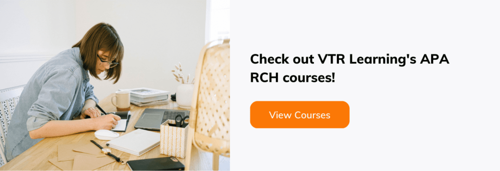 Call for readers to check out VTR Learning's APA RCH courses