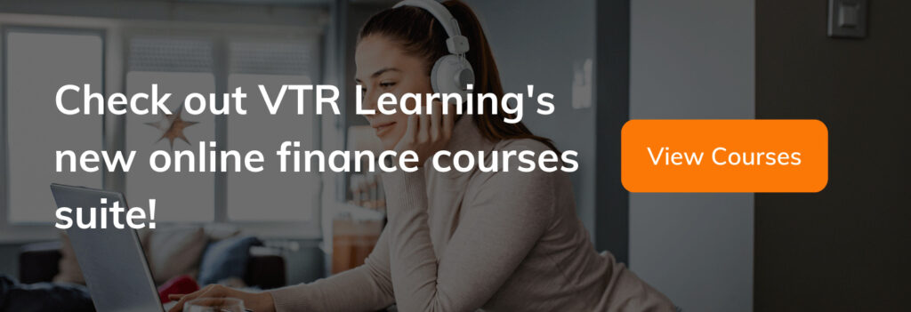Call to action, inviting readers to discover online finance courses with VTR Learning