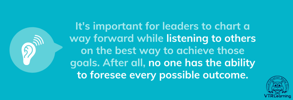 Quote about listening, indicating it as one of the qualities of a good leader