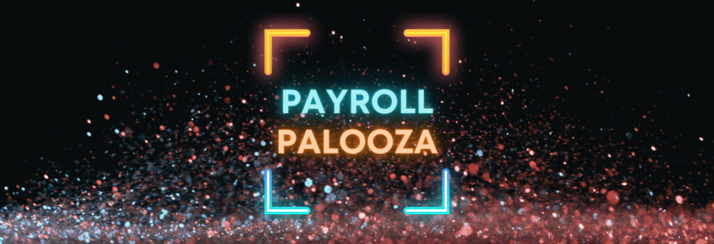 Payroll Palooza logo from VTR Learning, in celebration of National Payroll Week 
