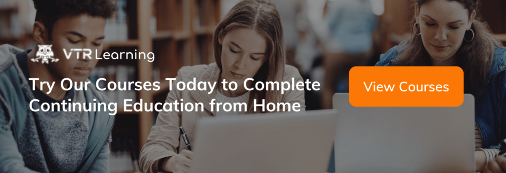 A call to action inviting readers to take continuing education courses from home